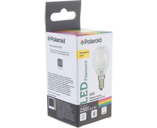 Светодиодная лампа Polaroid 220V FIL G45 2,2W 4000K E14 250lm PL-G45F2144 – изображение 5