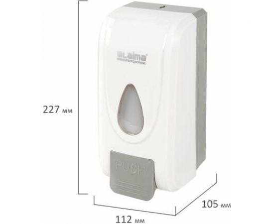 Дозатор для жидкого мыла LAIMA PROFESSIONAL ECONOMY наливной, 1 л, ABS-пластик, белый X-2228-1 607321 – изображение 8