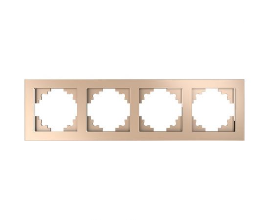 Горизонтальная 4-местная рамка STEKKER серия Катрин, стеклянная, GFR00-7004-02, шампань 39530 – изображение 8