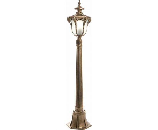 Садово-парковый светильник, столб шестигранный 60W 230V E27, черное золото Feron PL4046 11426 