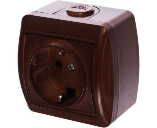 Розетка Lezard NATA, с/з, керамика, вишня, 710-0600-122 