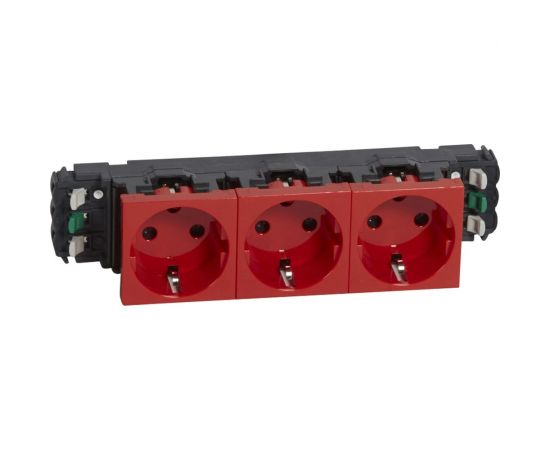 Розетка Legrand Mosaic DLP нем.ст. 3Х2К+З с блокировкой безвинтовые зажимы 077423 