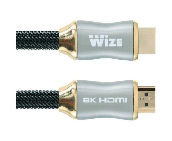 Кабель HDMI Wize WAVC-HDMI8K-1M 1 м, v.2.1, 19M/19M, 8K/120Hz/60Hz, 4K/144Hz/120Hz 4:4:4, eARC, HDCP 2.3/EDID/ HEC/CEC/ DDC, 30 AWG 139457 