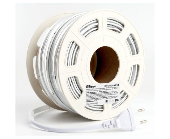 Светодиодная лента FERON 120smd(2835)/м 10вт/м 220v длина 25м, 4000k, ip65, ls710 48765 