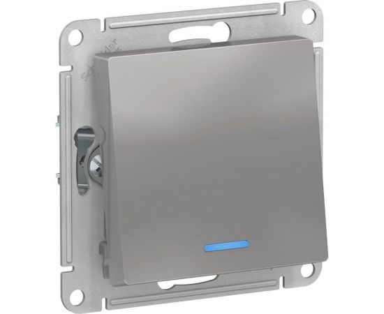 1-клавишный переключатель Schneider Electric AtlasDesign Алюминий с подсветкой, сх.6а SE ATN000363 