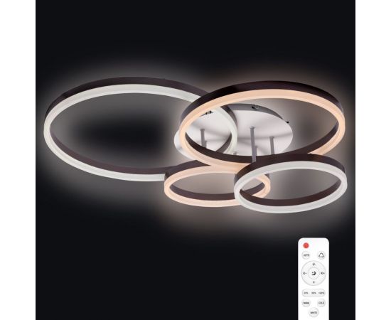Потолочная светодиодная диммируемая люстра RITTER ECLIPSE с ДУ 3 режима 124Вт 31м2 белый/коричневый 52084 3 