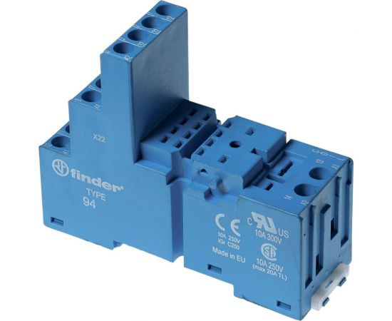 Розетка Finder для реле 55.32, 85.02 и модулей 99.02, 86.30 с разд-ми конт., с метал фикса, 9402SMA 