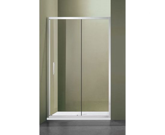 Душевое ограждение SANTREK AQUA Lea- DF-1200-C-Chrome 1200х1850 мм, прямое, стекло прозрачное 5 мм, профиль хром 308516 
