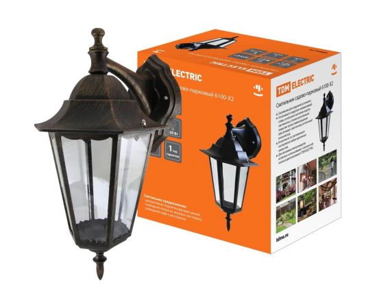 Садово-парковый светильник TDM 6100-12 шестигранник, 100Вт, вниз, бронза SQ0330-0017 
