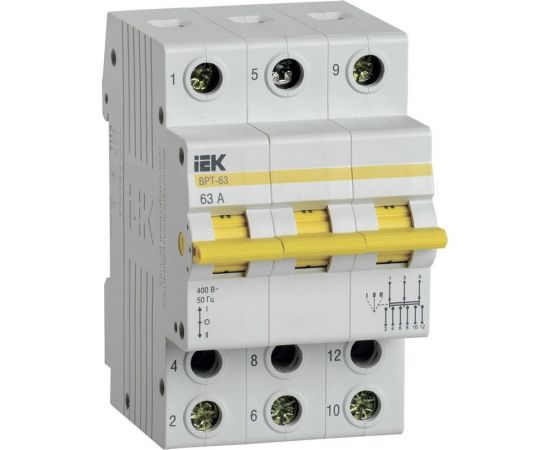 Трехпозиционный выключатель-разъединитель IEK ВРТ-63, 3P, 63А MPR10-3-063 