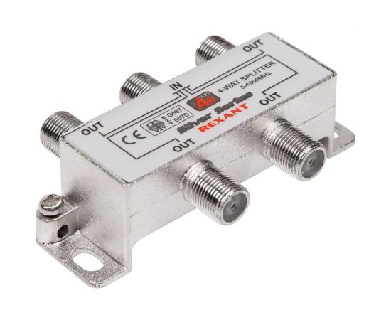 Антенный делитель REXANT f-типа на 4 tv + f-разъемы, 5-1000 мгц 06-0047-C 