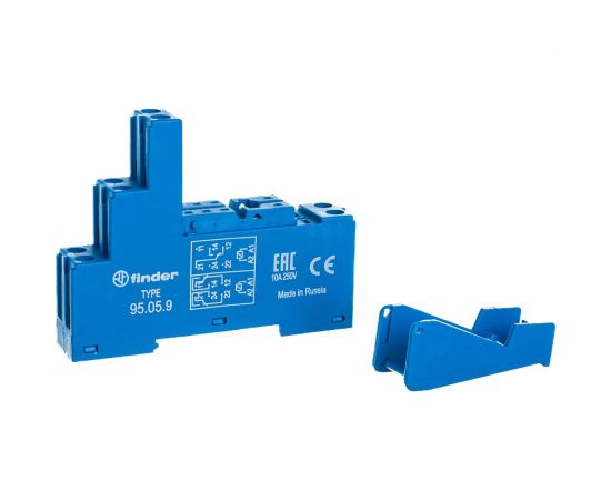 Розетка Finder для реле 40.51, 40.52, 40.61 и модуля 99.02/86.30, с разд-ми конт., с пласт, 95059SPA 