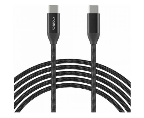 Кабель для передачи данных и зарядки Choetech USB Type C, PD 240 Вт, 480Mbps, нейлоновая оплетка, 2 м XCC-1036-BK – изображение 2