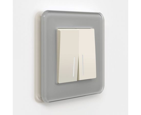 Двухклавишный выключатель WERKEL W1120162 с подсветкой айвори матовый a059282 – изображение 2