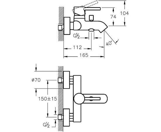 Смеситель для ванны VITRA Minimax S A41994EXP – изображение 3