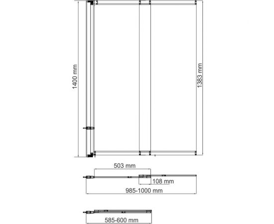 Стеклянная шторка на ванну WasserKRAFT Dill 61S02-100 WasserShutz – изображение 3