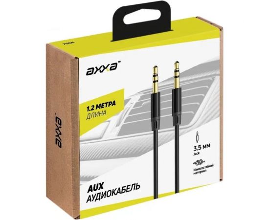 AUX аудиокабель Jack3.5мм - Jack3.5мм, 1.2 м, черный, AXXA Deppa 7006 – изображение 3