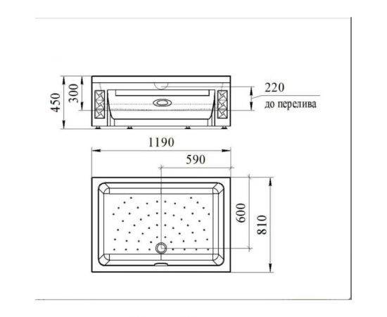 Высокий поддон к душевому углу Радомир Верчелли правое исполнение, поддон на раме-подставке с устройством слива, фронтальная панель, торцевая панель 1-11-0-2-0-013 – изображение 3