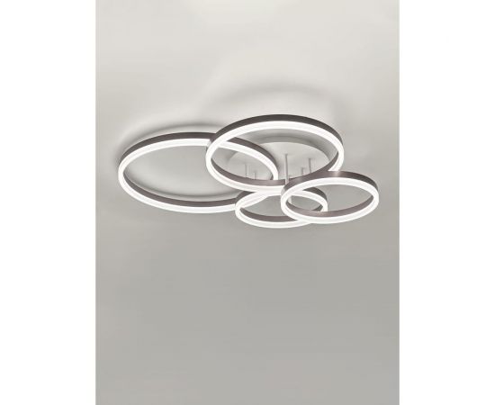 Потолочная светодиодная диммируемая люстра RITTER ECLIPSE с ДУ 3 режима 124Вт 31м2 белый/коричневый 52084 3 – изображение 3