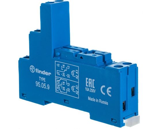 Розетка Finder для реле 40.51, 40.52, 40.61 и модуля 99.02/86.30, с разд-ми конт., с пласт, 95059SPA – изображение 6