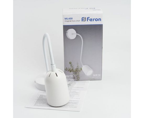 Настенный светильник FERON Ml400 под лампу, с переключателем, mr16/gu10, 35w, белый, 48441 – изображение 9