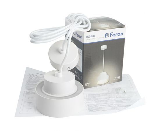 Потолочный светильник FERON hl3678 barrel aura levitation 12w, 230v, gx53, белый, на подвесе 1,7 м, 48410 – изображение 10