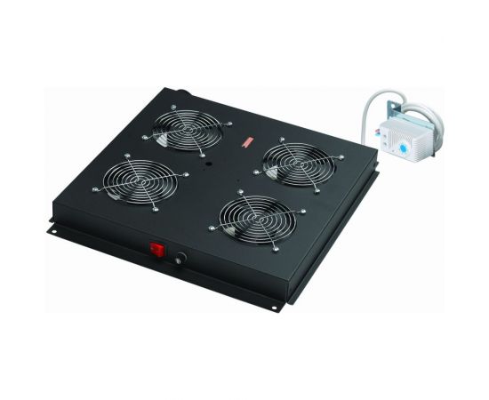 4-х модульный вентилятор DATAREX с механическим термостатом со шнуром питания 18 м вилка shuko черный DR-452411 