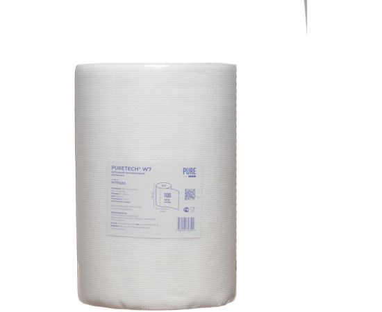 Нетканый протирочный материал Puretech W7 70г/м2, 1 слой, белый, 25x30см, 100л W770250 
