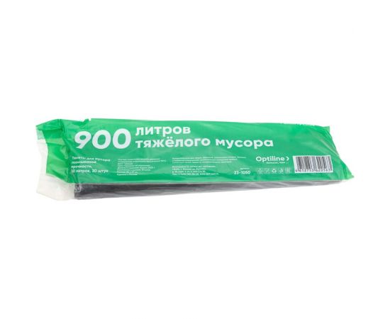 Пакеты для мусора ПНД 50x60 см, 30 л, черные, в рулоне 30 шт. Премиум Optiline 23-1050 