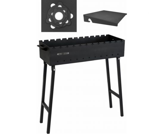 Складной мангал 3 мм, 750 + полка + подказанник Unikit UN-МСК9 