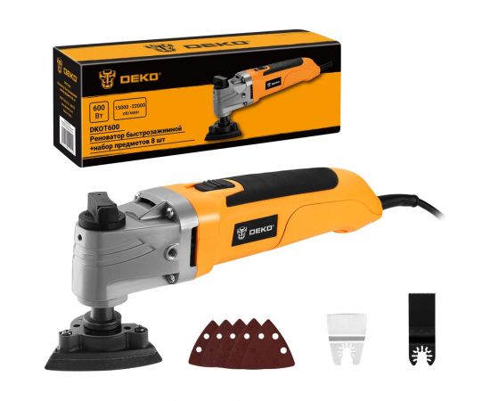 Быстрозажимной реноватор DEKO DKOT600 + набор предметов 8 шт. 063-4275 