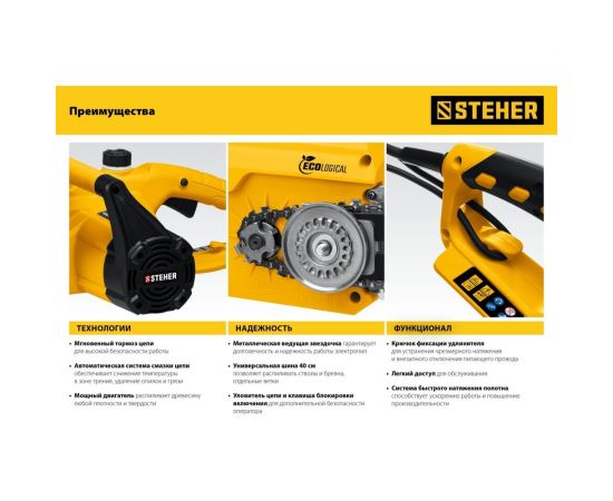 Электрическая цепная пила STEHER 2400 Вт ES-2440 – изображение 16
