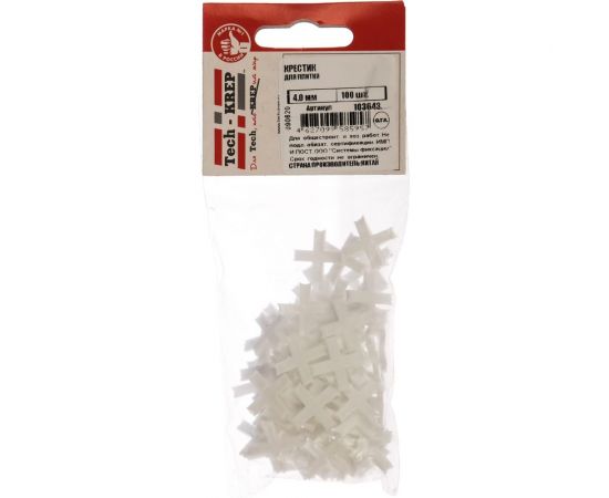 Крестик для плитки (100 шт; 4 мм; пакет) Tech-Krep 103643 – изображение 2
