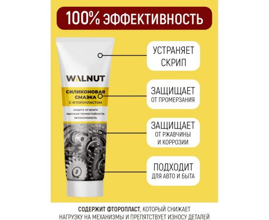Силиконовая смазка для автомобиля WALNUT 30 г WLN0366 – изображение 2