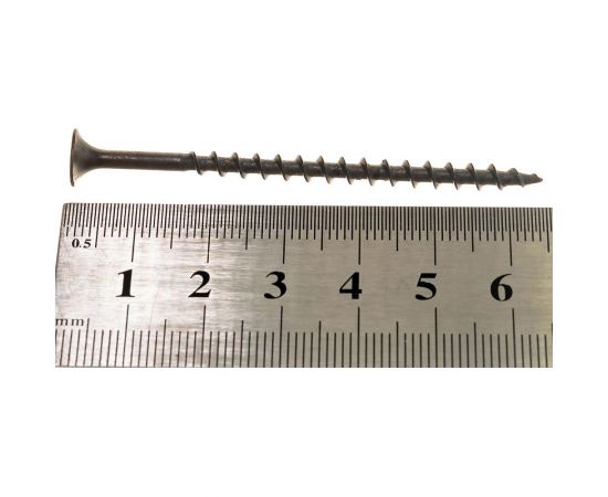 Саморез по дереву для ГКЛ Метизный двор 3,8x64, крупная резьба, оксидированный, 250 шт. 4607159062529 – изображение 5