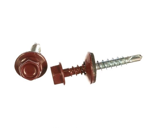 Кровельный саморез, красное вино Крепежная техника 4,8х35 RAL 3005 250шт 420308 БК 