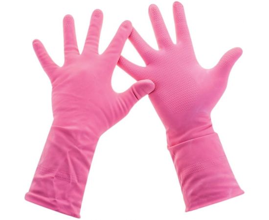 Хозяйственные перчатки PACLAN Practi Comfort латекс, хб напыление, размер M, розовые 407271 606354 
