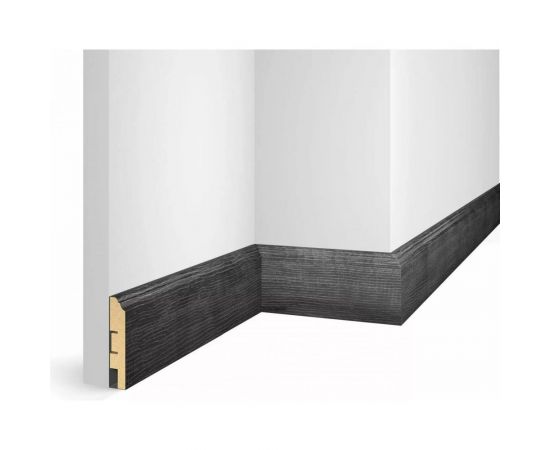 Плинтус COSCA DECOR WP07 экошпон, дуб графит, 80x16x2400 мм, МДФ СПБ103721 