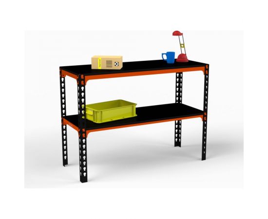 Стол-верстак ООО Металекс 950x1000x600 мм, одна полка, оранжево-чёрный SVOPI951060 