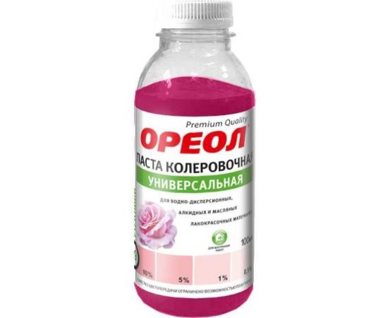 Универсальная колеровочная паста ОРЕОЛ розовый (09), 100 мл 4777 
