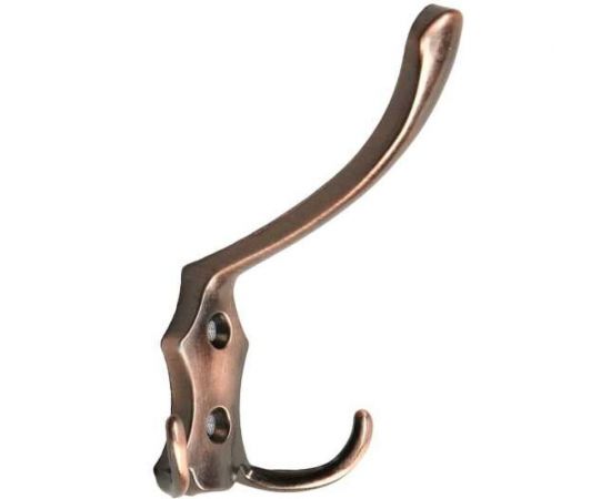 Мебельный крючок ТУНДРА KM301AC, трёхрожковый, цвет медь 1866162 