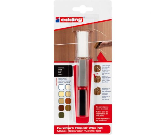 Восковой набор для ремонта мебели Edding (3 оттенка; черный; блистер) E-8901#3-B#001 
