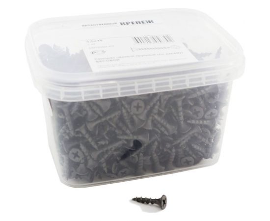 Саморез Качественный КРЕПЕЖ 3,5х19 потай. крупная резьба, оксид 1 кг 0502003 КЧ 