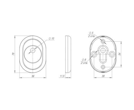 Накладка на шток цилиндра FUARO ESC.O/CRE/OV.14 (ESC-14-O) CP хром 1 шт 45411 – изображение 2