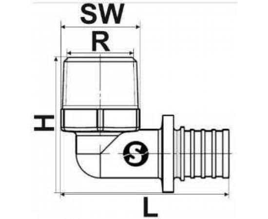 Угольник SINIKON с переходом на НР, латунь, 16(2.2)х3/4"" FA161002 – изображение 2
