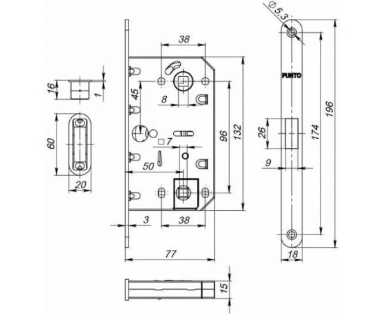 Врезная магнитная защелка PUNTO ML96WC-50 SN (матовый никель) 42419 – изображение 2