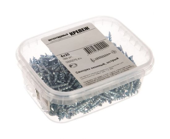 Оконный саморез Качественный КРЕПЕЖ 4х20 белый Philips 400 шт 0300075 КЧ – изображение 2