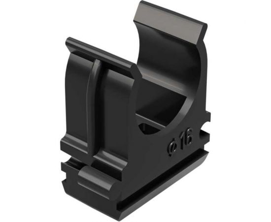 Держатель с защелкой для труб Greenel D16 мм, черный, 100 шт. GE50140-05 – изображение 2