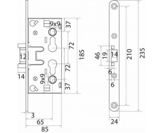 Противопожарный врезной замок Trodos 1739 202155 – изображение 2