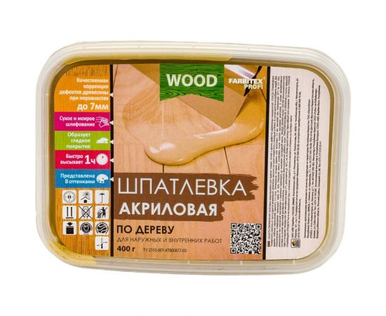 Акриловая шпатлевка по дереву FARBITEX (дуб; 0.4 кг; 0,25 л) 4300004764 – изображение 3
